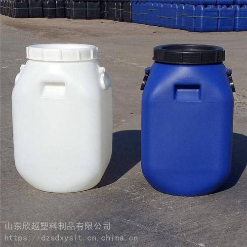 源头工厂50l升蓝色塑料方桶 50kg手提建材乳胶桶涂料桶化工原料桶图片